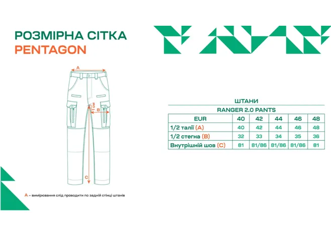Штани Pentagon Ranger Pants 2.0 32" Black Фото 4